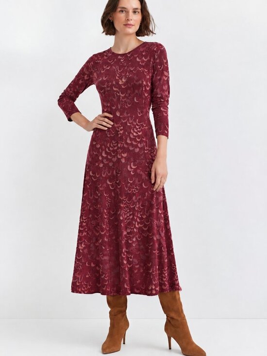 LOFT Dresses & Skirts - NWT LOFT Cotton Plume Godet Maxi Dress Burgundy SP